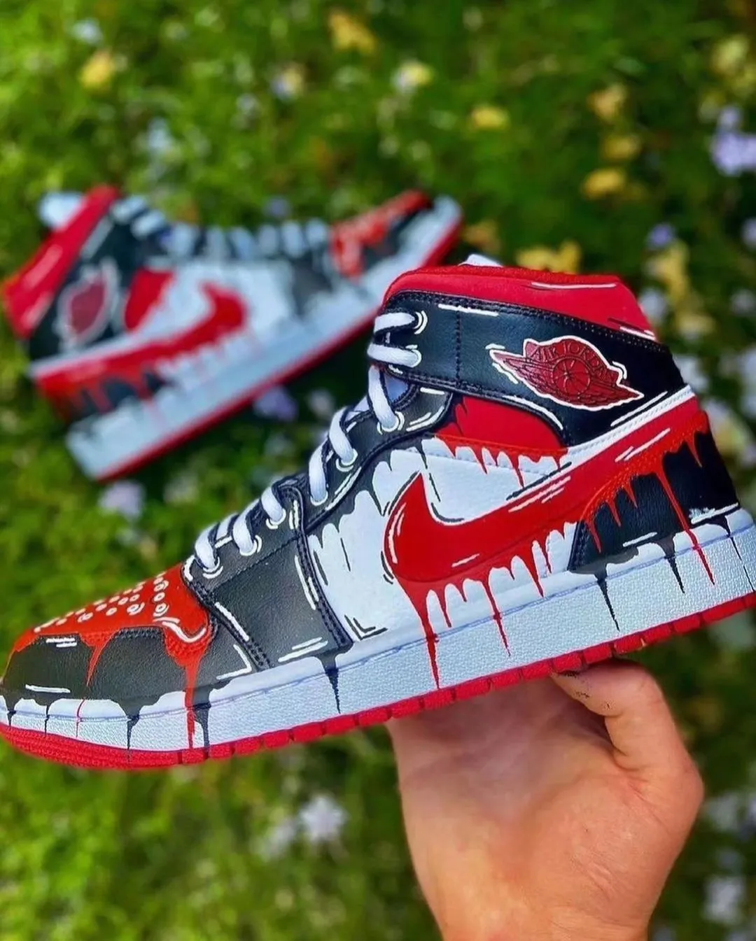 Black Red Dripping Custom Air Force 1