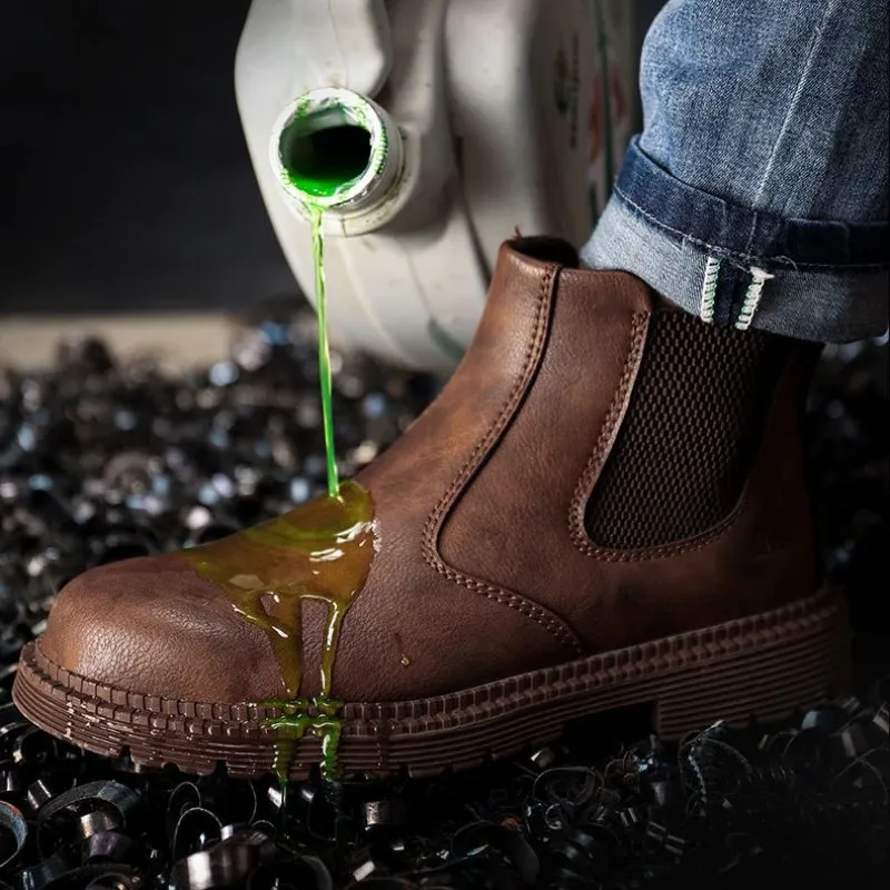 Cuzcare Men Winter Boots For Work Oil-proof Safety Orthopedic Shoes
