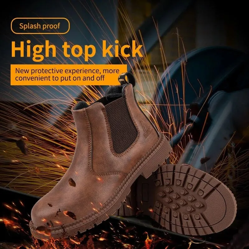 Cuzcare Men Winter Boots For Work Oil-proof Safety Orthopedic Shoes