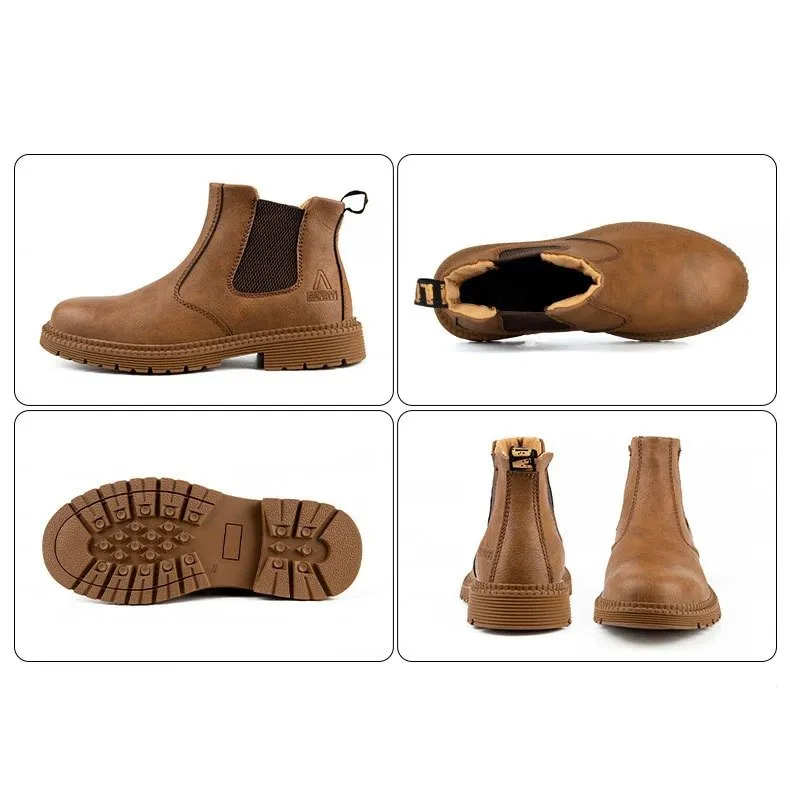 Cuzcare Men Winter Boots For Work Oil-proof Safety Orthopedic Shoes