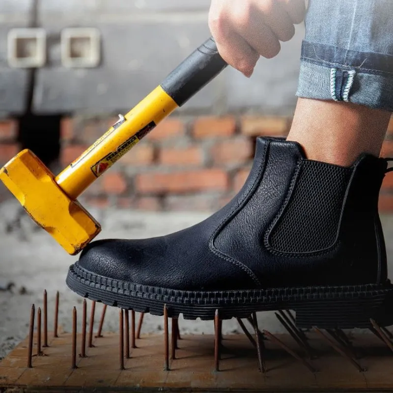 Cuzcare Men Winter Boots For Work Oil-proof Safety Orthopedic Shoes