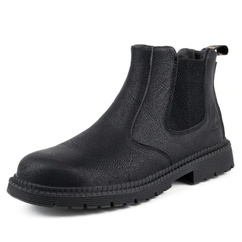 Cuzcare Men Winter Boots For Work Oil-proof Safety Orthopedic Shoes