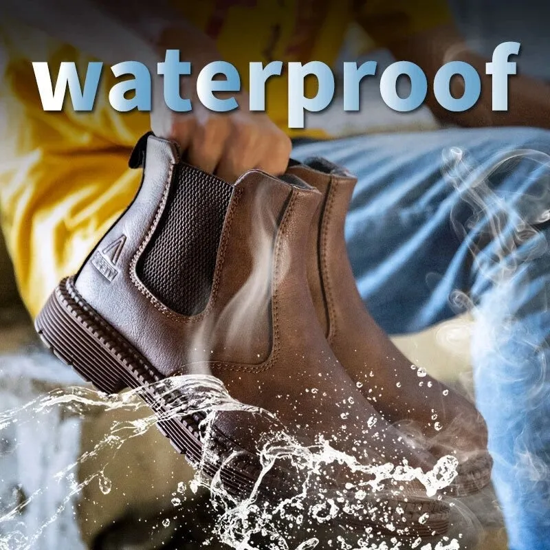 Cuzcare Men Winter Boots For Work Oil-proof Safety Orthopedic Shoes