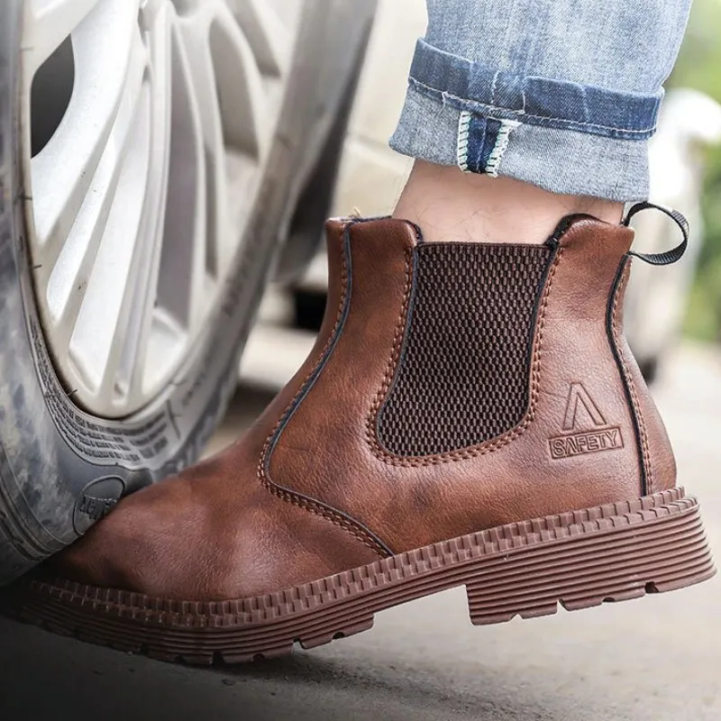 Cuzcare Men Winter Boots For Work Oil-proof Safety Orthopedic Shoes