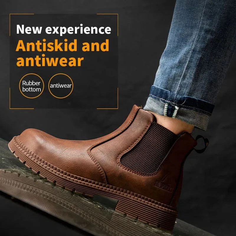 Cuzcare Men Winter Boots For Work Oil-proof Safety Orthopedic Shoes