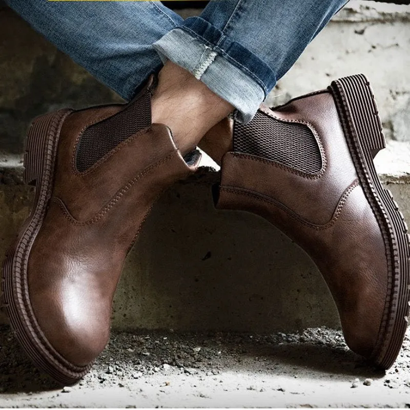 Cuzcare Men Winter Boots For Work Oil-proof Safety Orthopedic Shoes