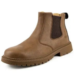 Cuzcare Men Winter Boots For Work Oil-proof Safety Orthopedic Shoes