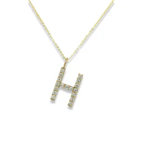 Diamond Block Initial Pendant