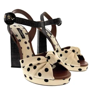 Dolce & Gabbana Women's Polka Dot Platform Block Heel Sandals-EU38