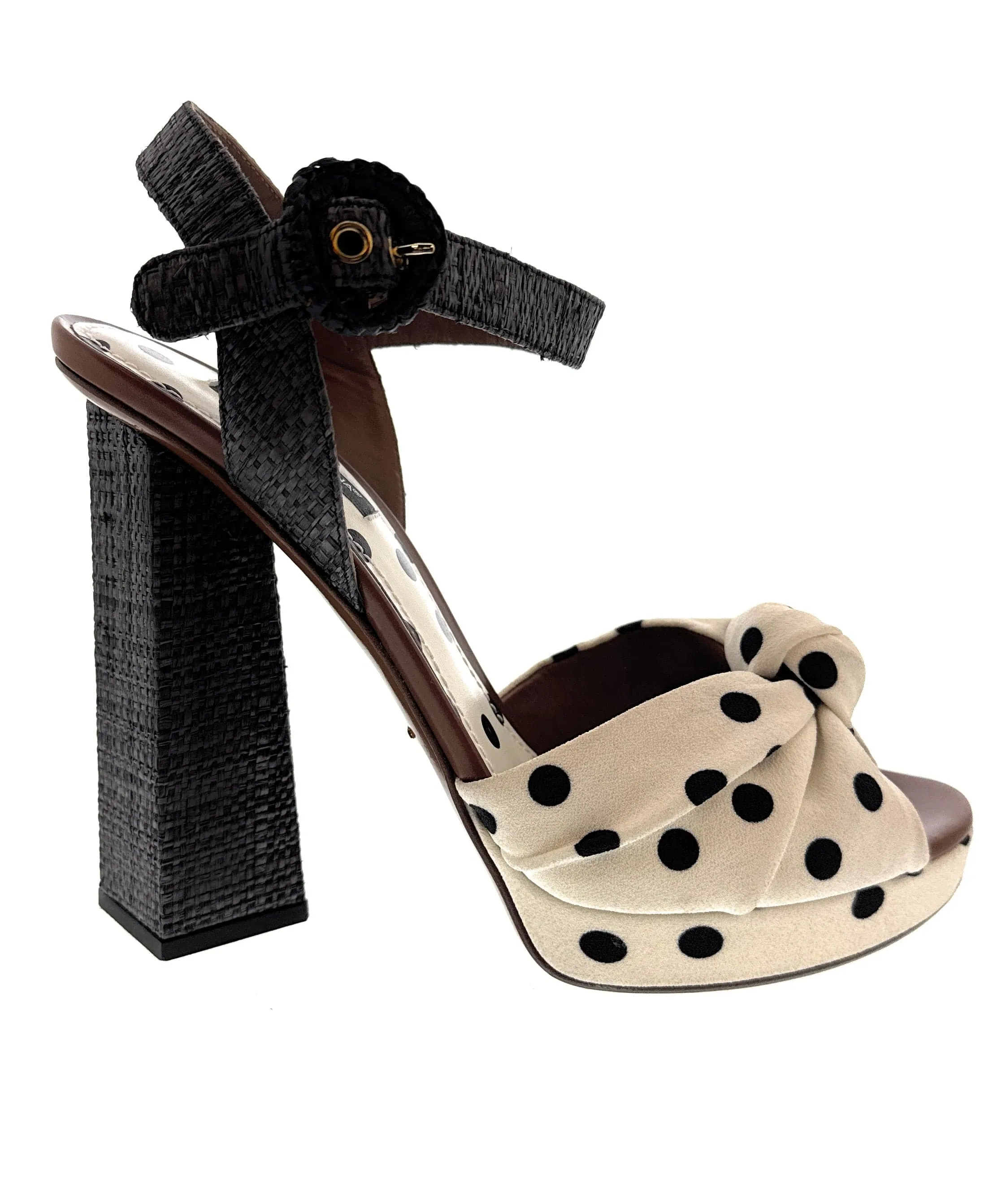 Dolce & Gabbana Women's Polka Dot Platform Block Heel Sandals-EU38