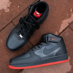 Dull Black Bright Red Custom Air Force 1