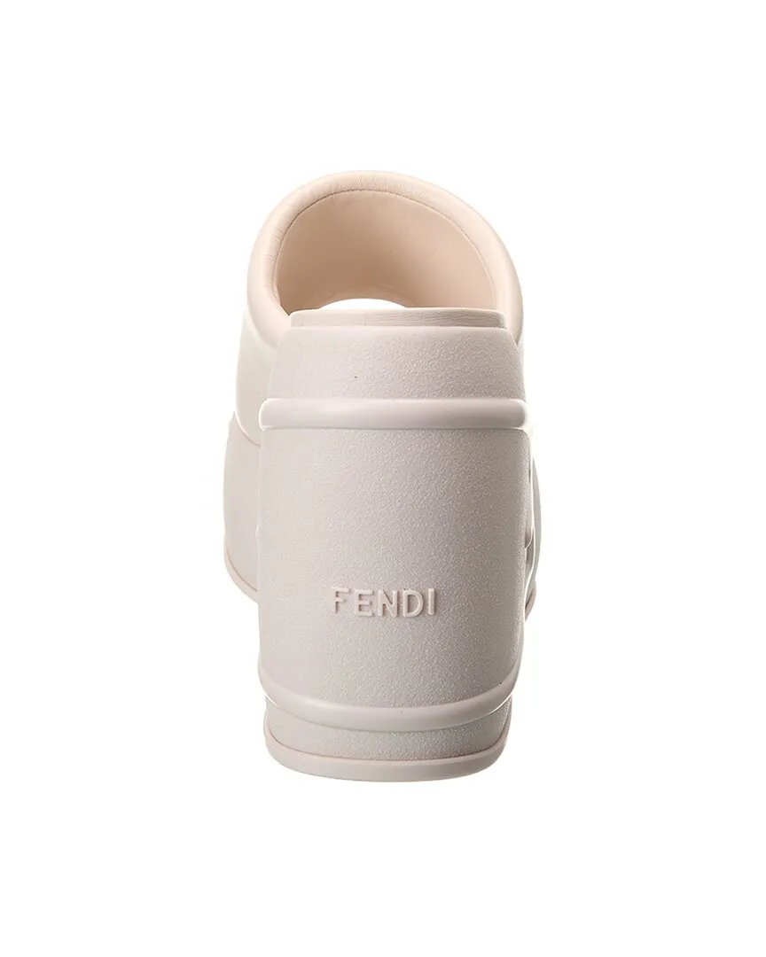 FENDI Fashion Show Leather Wedge Sandal