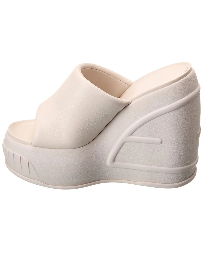 FENDI Fashion Show Leather Wedge Sandal