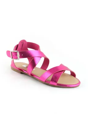 Fuchsia Flat Sandals