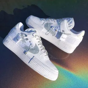 Gray Broken Swoosh Sticker Custom Nike Air Force 1