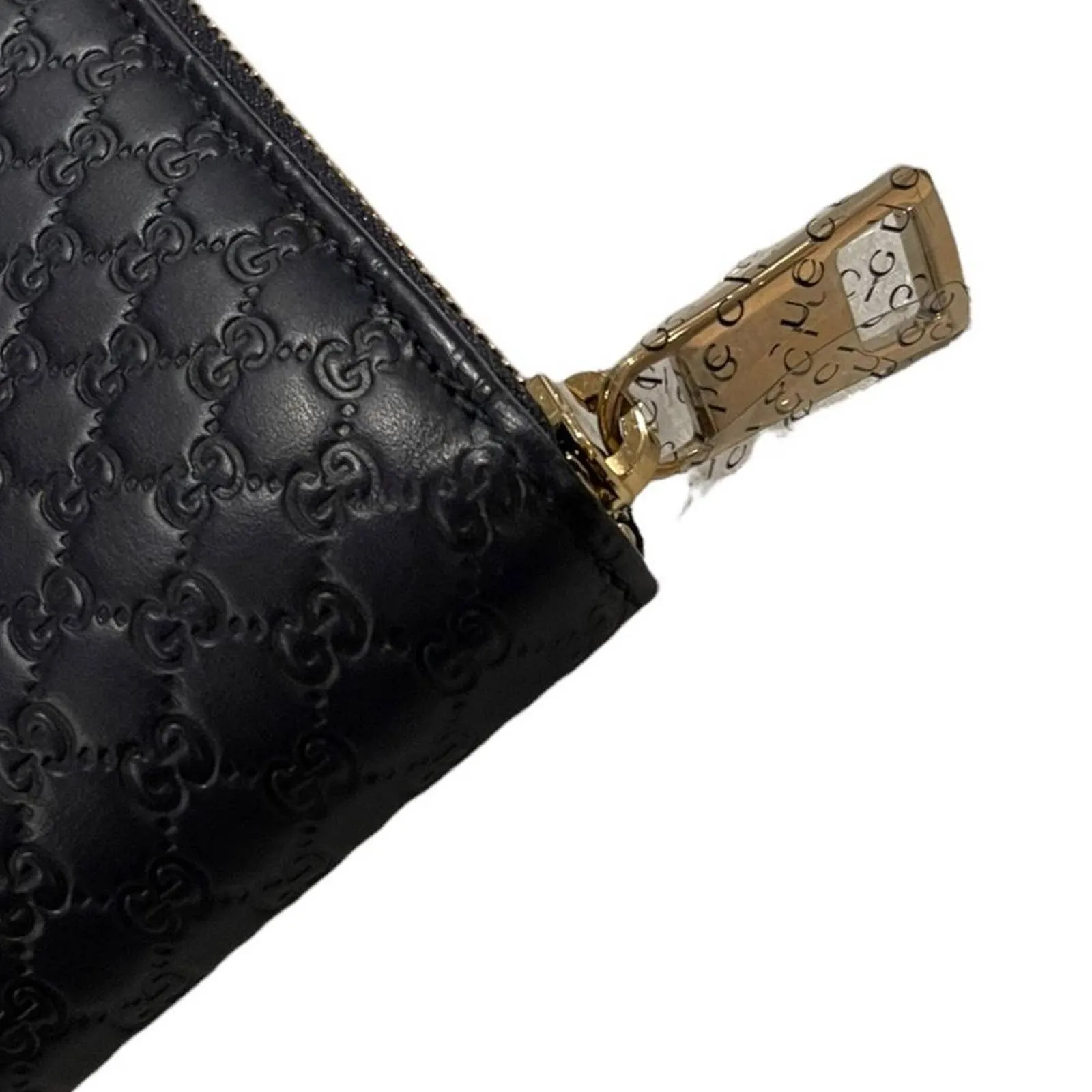 Gucci Microshima Zip Around Long Wallet Blue Leather Logo