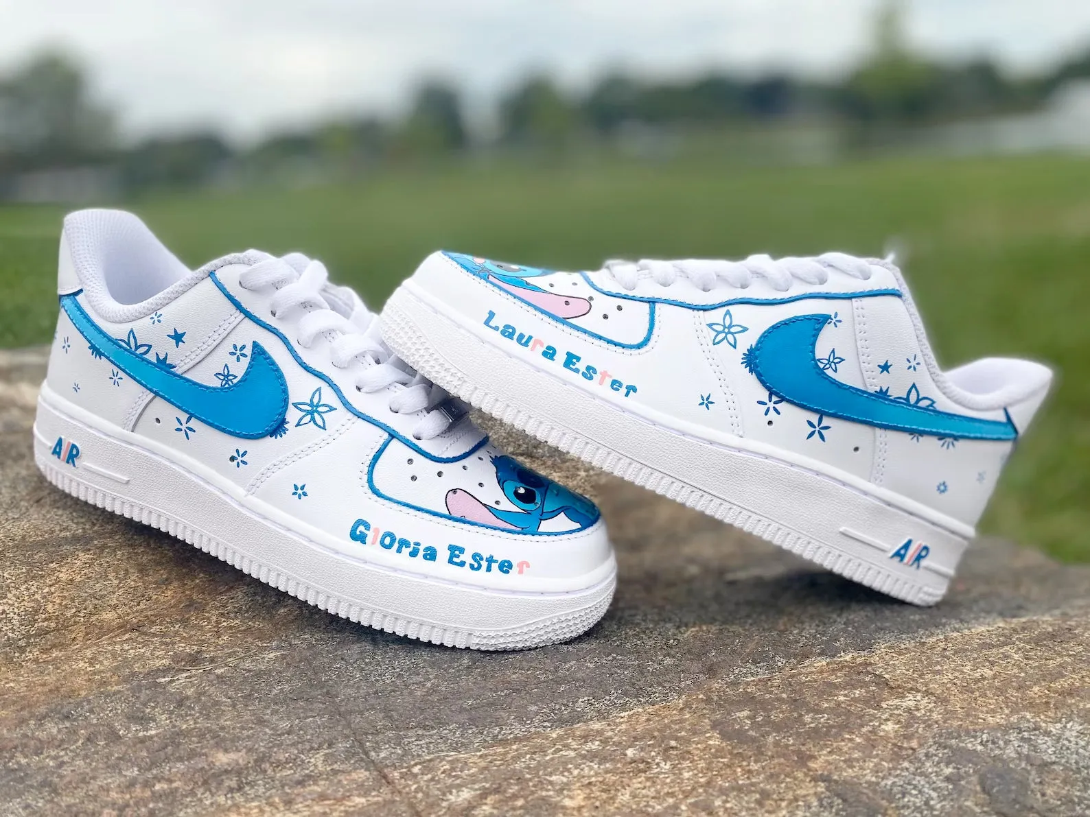 Hand-drawn Stitch Art Custom Air Force 1