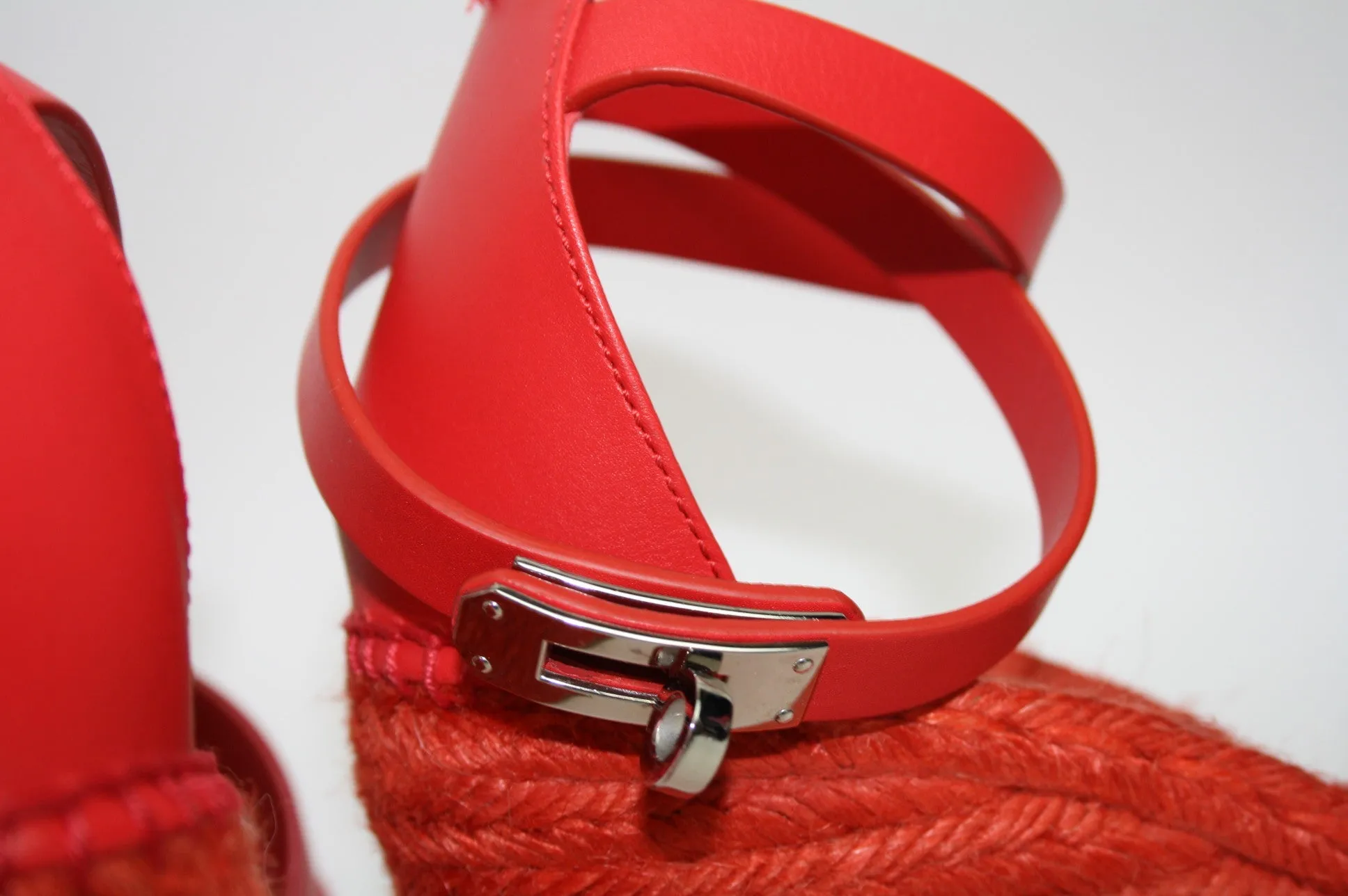 Hermès Red Tipoli Espadrille, 39