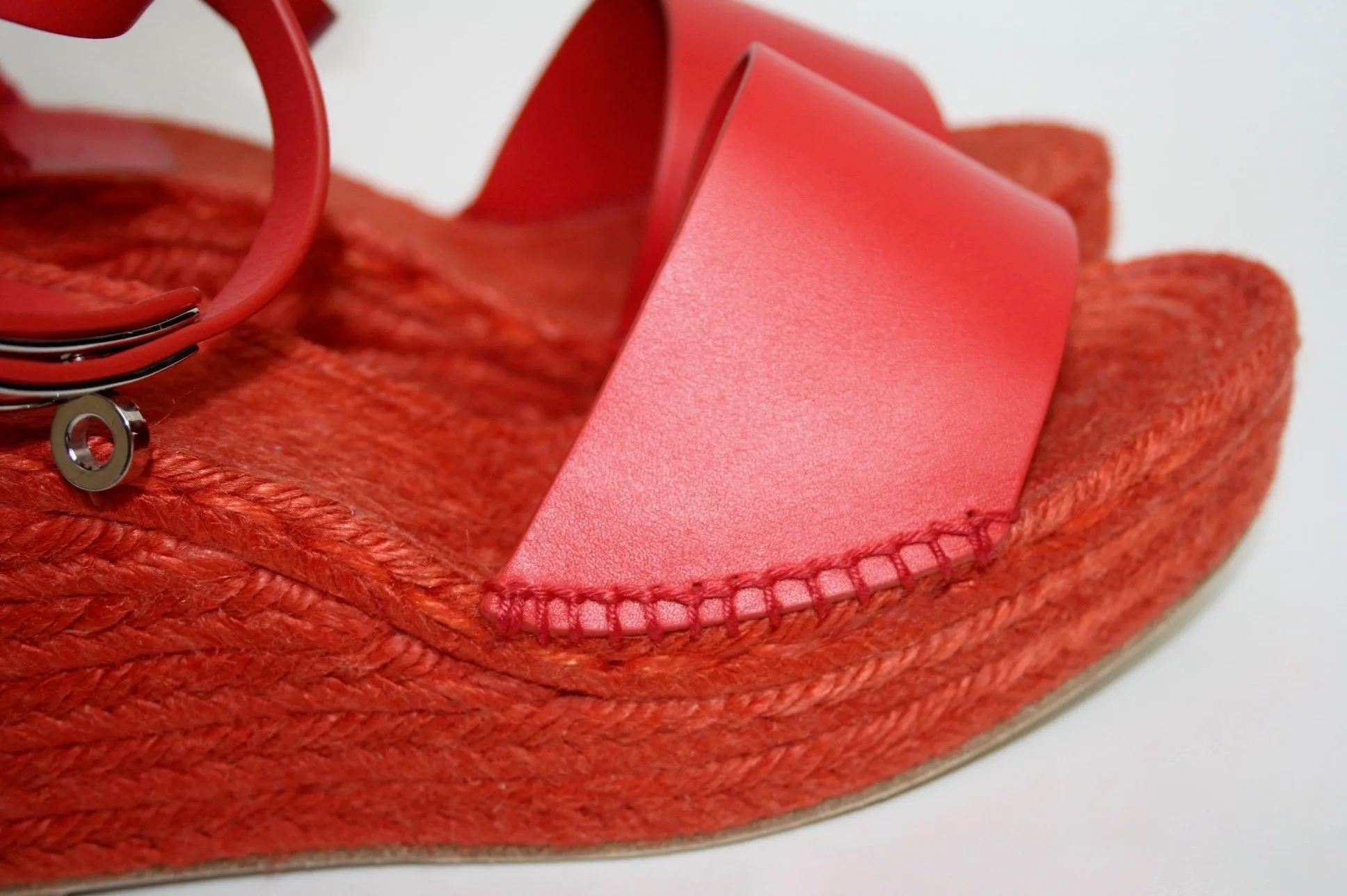 Hermès Red Tipoli Espadrille, 39
