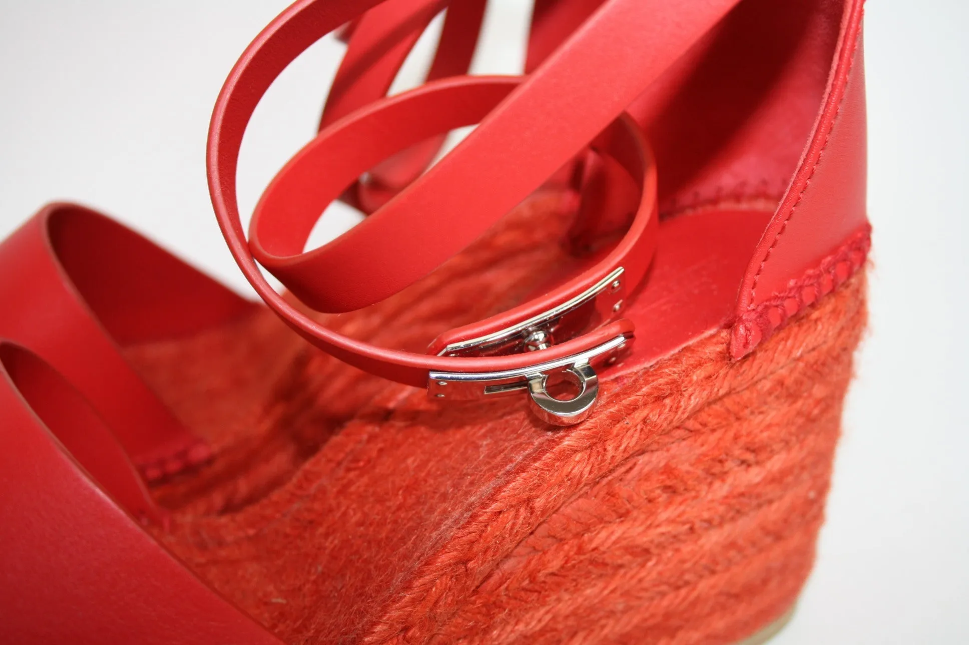 Hermès Red Tipoli Espadrille, 39