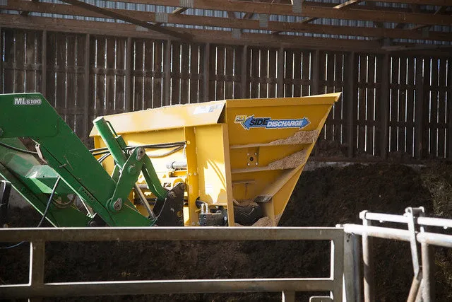 HLA Attachments 60" to 96" Side Discharge Sand Bucket Less Mount for Skid Steer