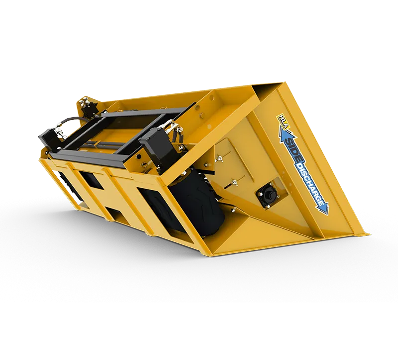 HLA Attachments 60" to 96" Side Discharge Sand Bucket Less Mount for Skid Steer