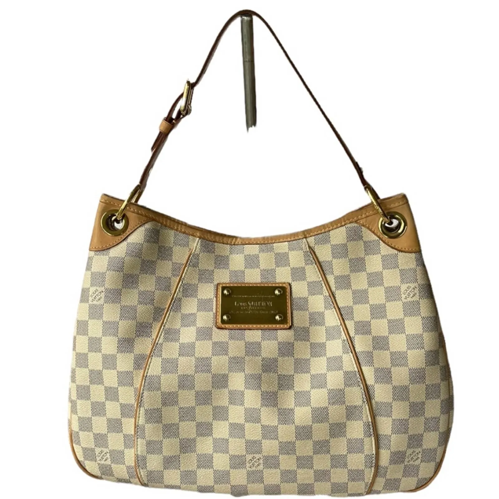 Louis Vuitton Galliera PM Monogram Canvas Handbag Shoulder Bag Damier Azur