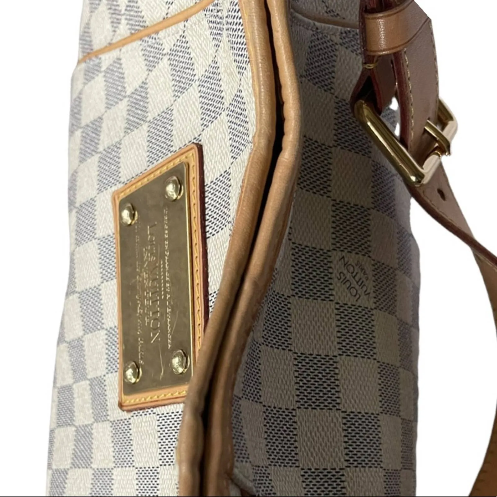 Louis Vuitton Galliera PM Monogram Canvas Handbag Shoulder Bag Damier Azur