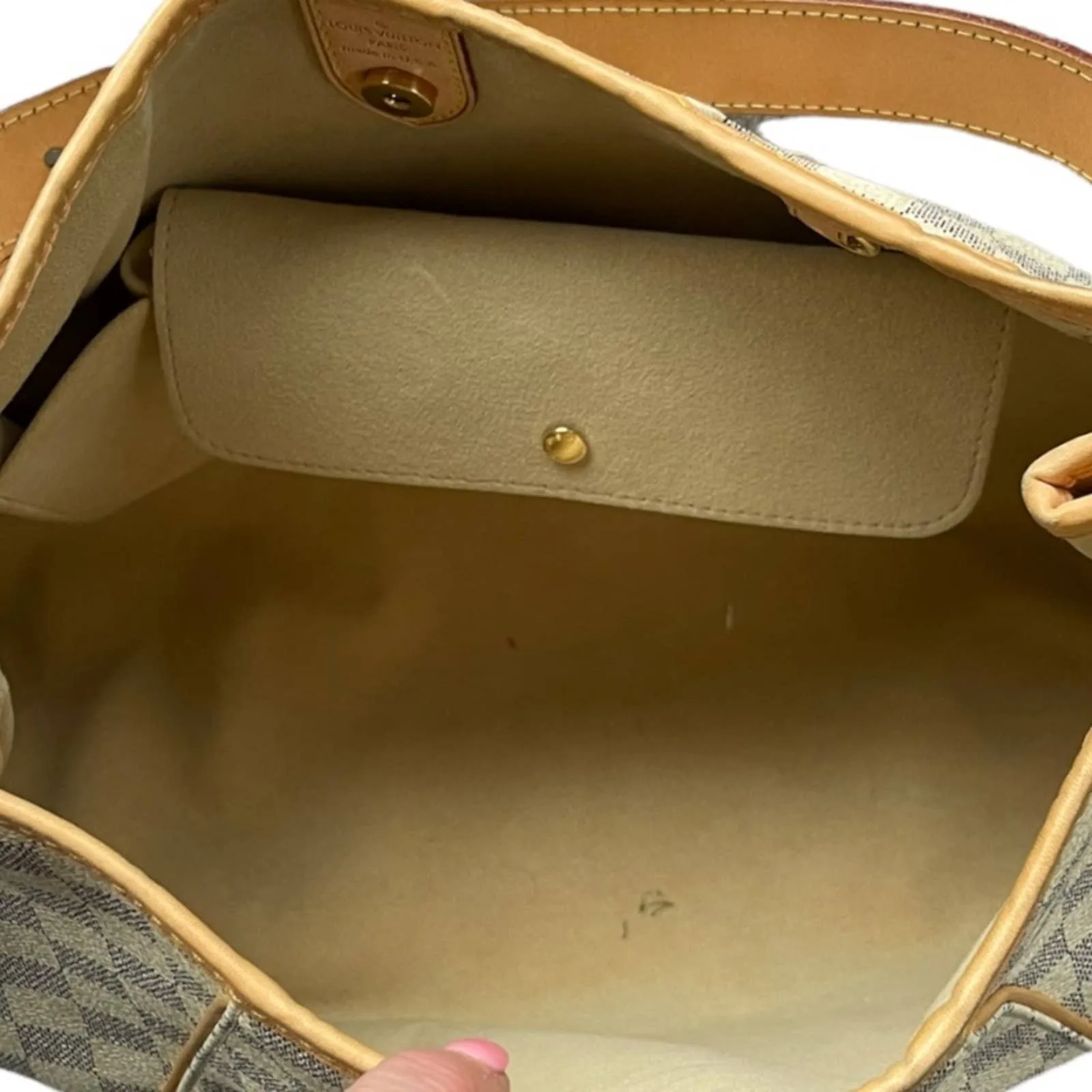 Louis Vuitton Galliera PM Monogram Canvas Handbag Shoulder Bag Damier Azur