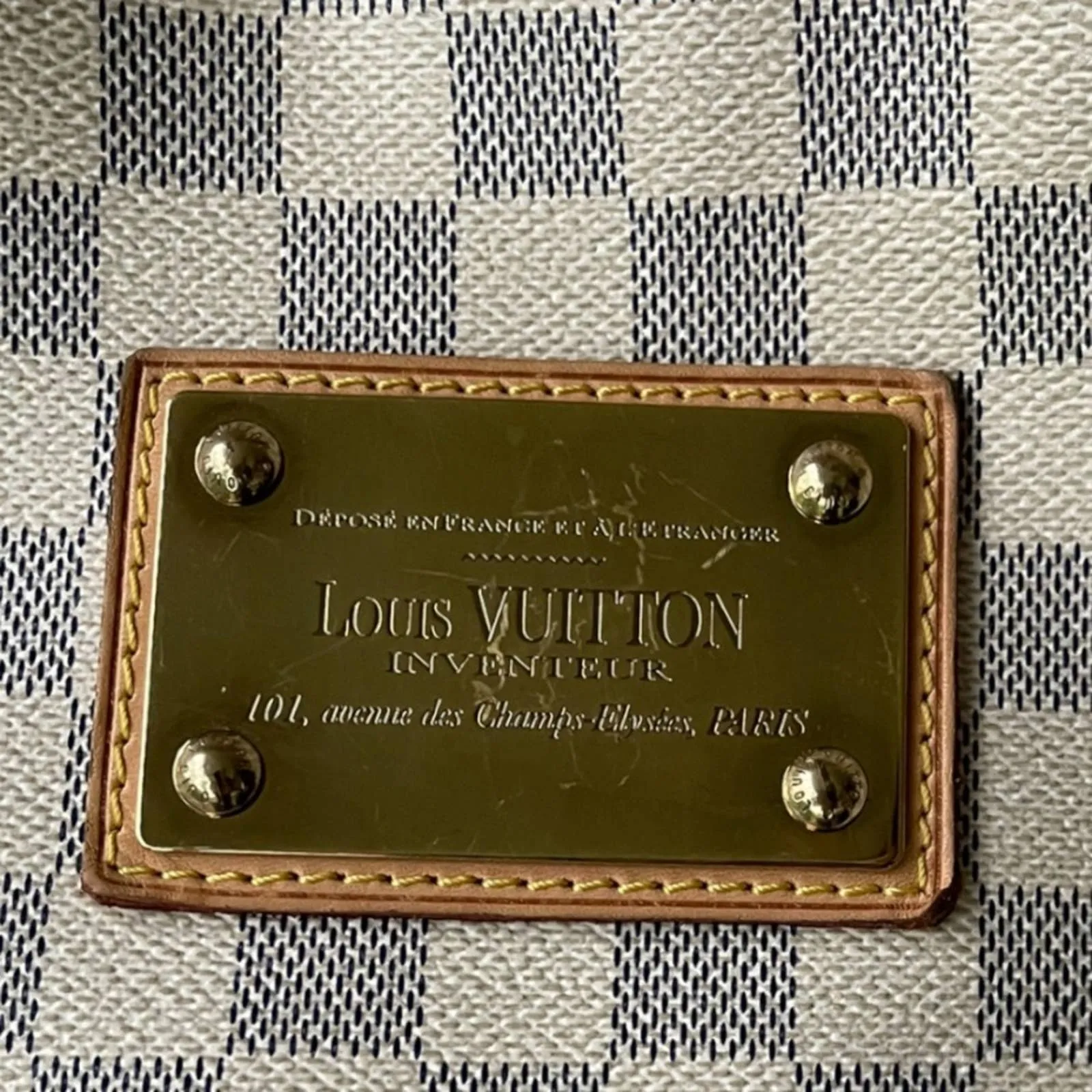 Louis Vuitton Galliera PM Monogram Canvas Handbag Shoulder Bag Damier Azur