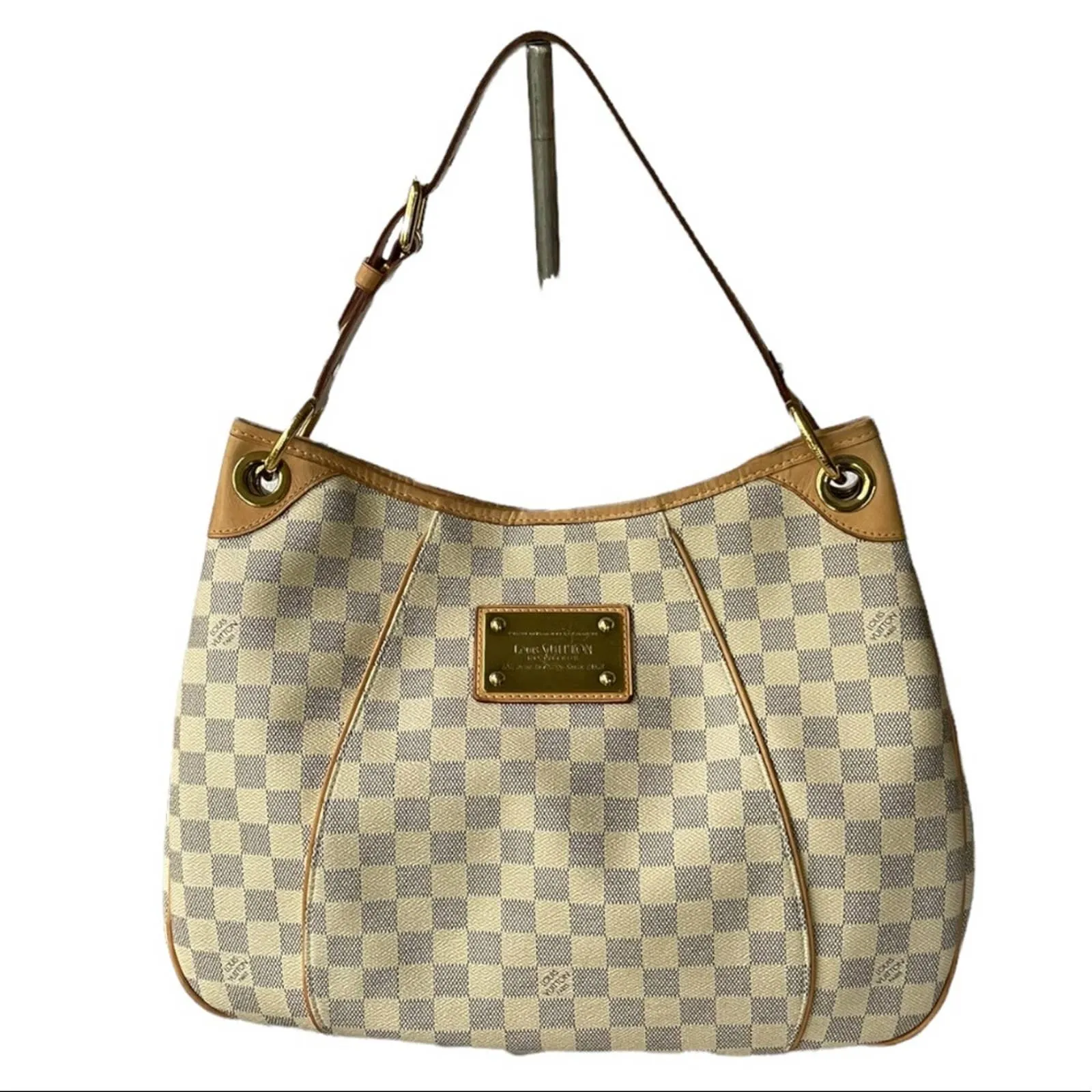 Louis Vuitton Galliera PM Monogram Canvas Handbag Shoulder Bag Damier Azur