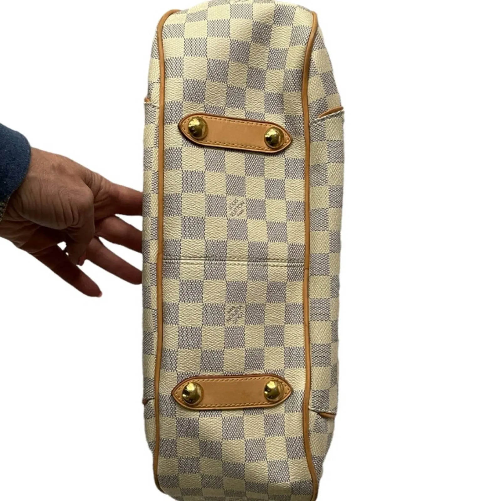 Louis Vuitton Galliera PM Monogram Canvas Handbag Shoulder Bag Damier Azur
