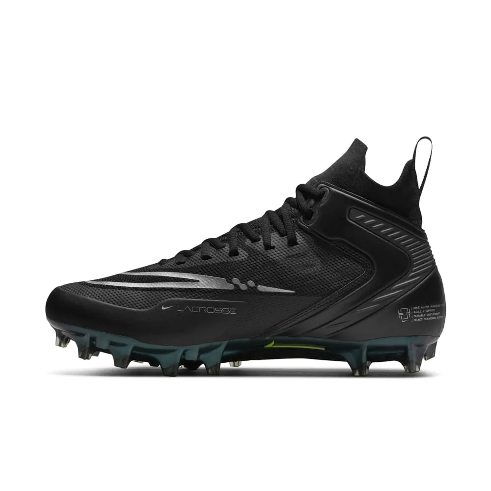 Nike Alpha Huarache 8 Elite Black/Silver Lacrosse Cleats