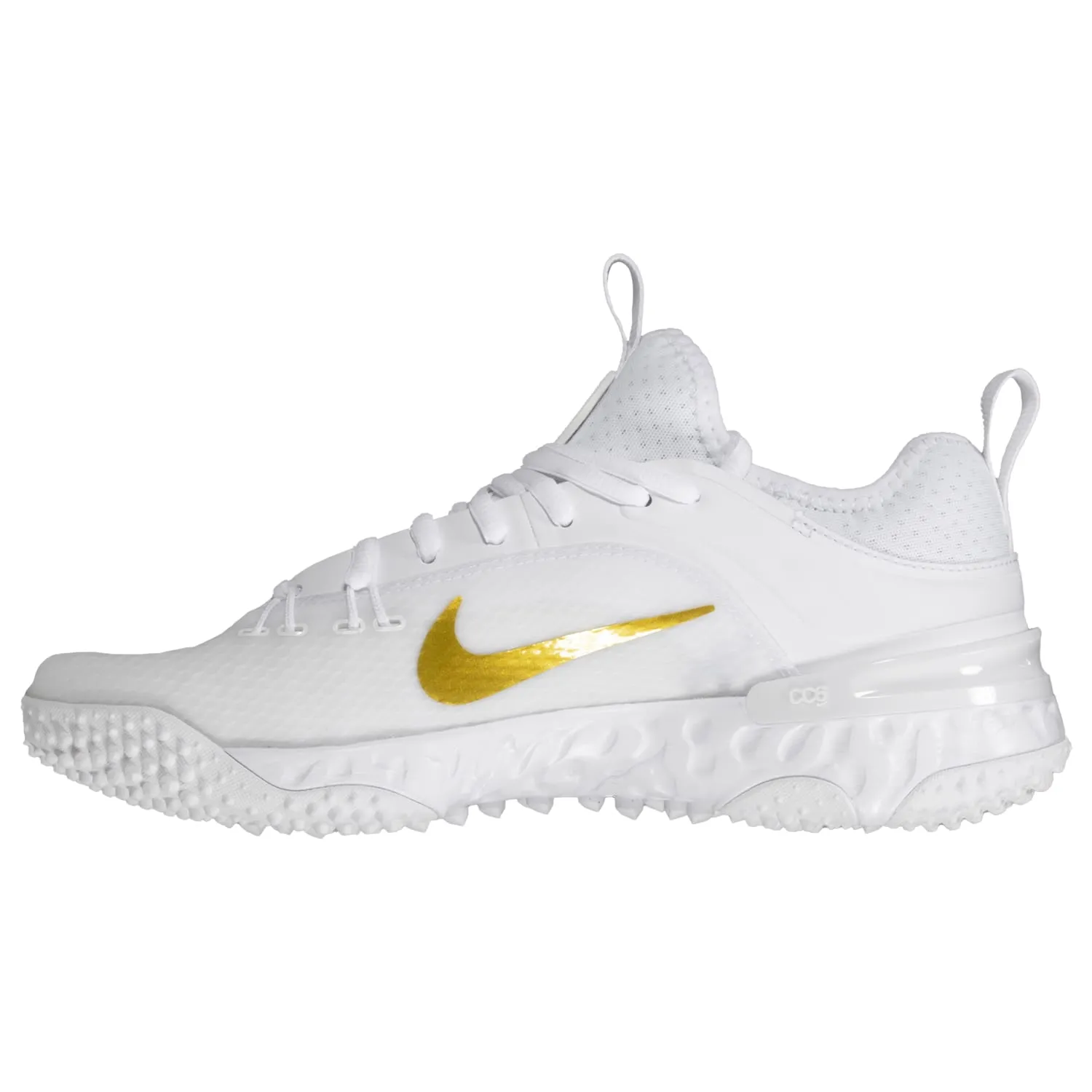 Nike Huarache 9 Elite Turf Lax White/Gold Lacrosse Cleats