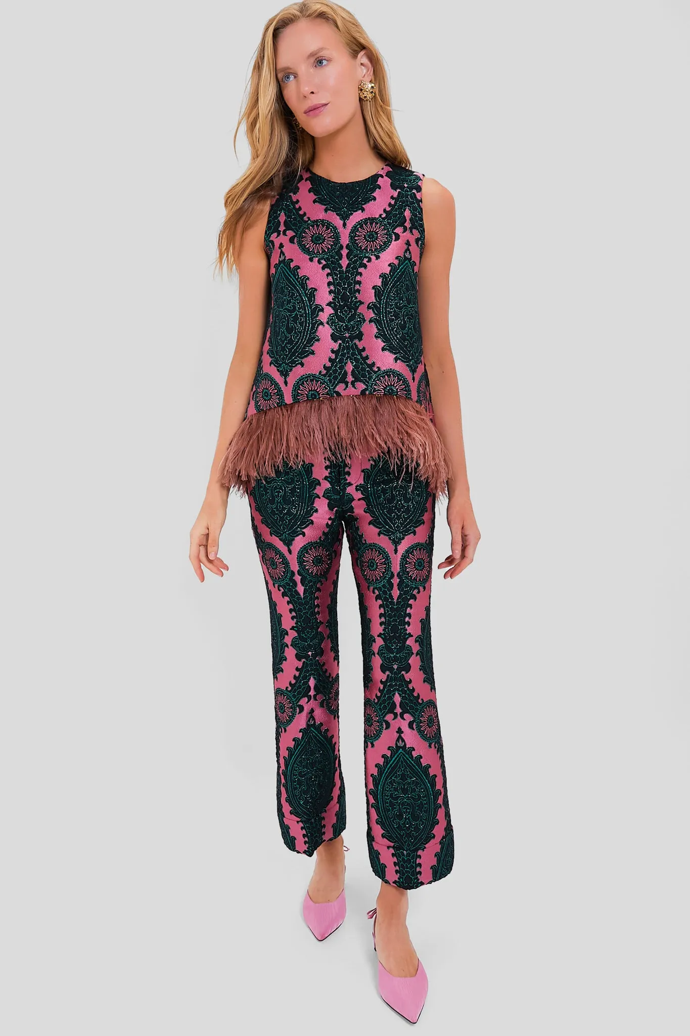 Oltrarno La Scala Top with Feathers