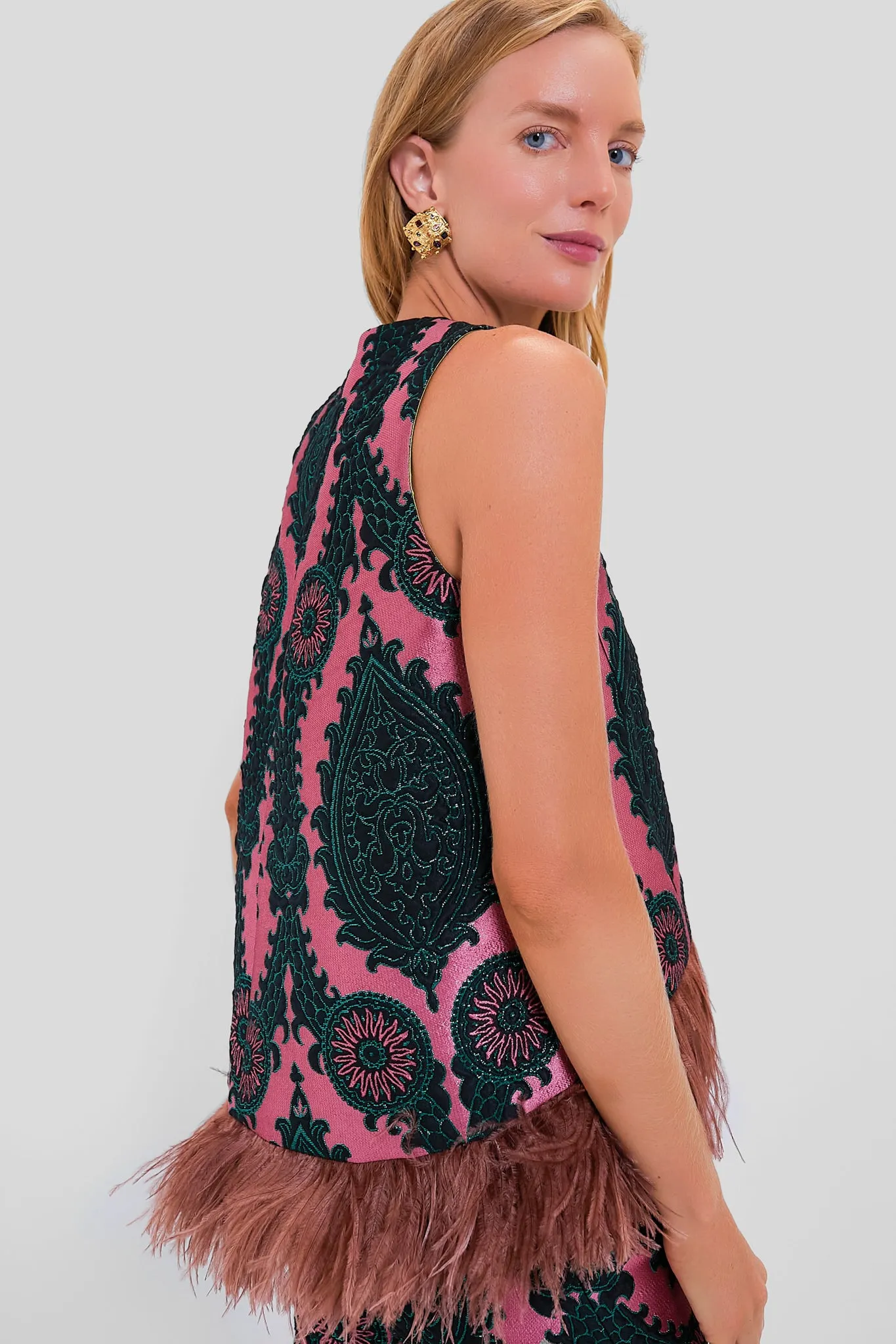 Oltrarno La Scala Top with Feathers