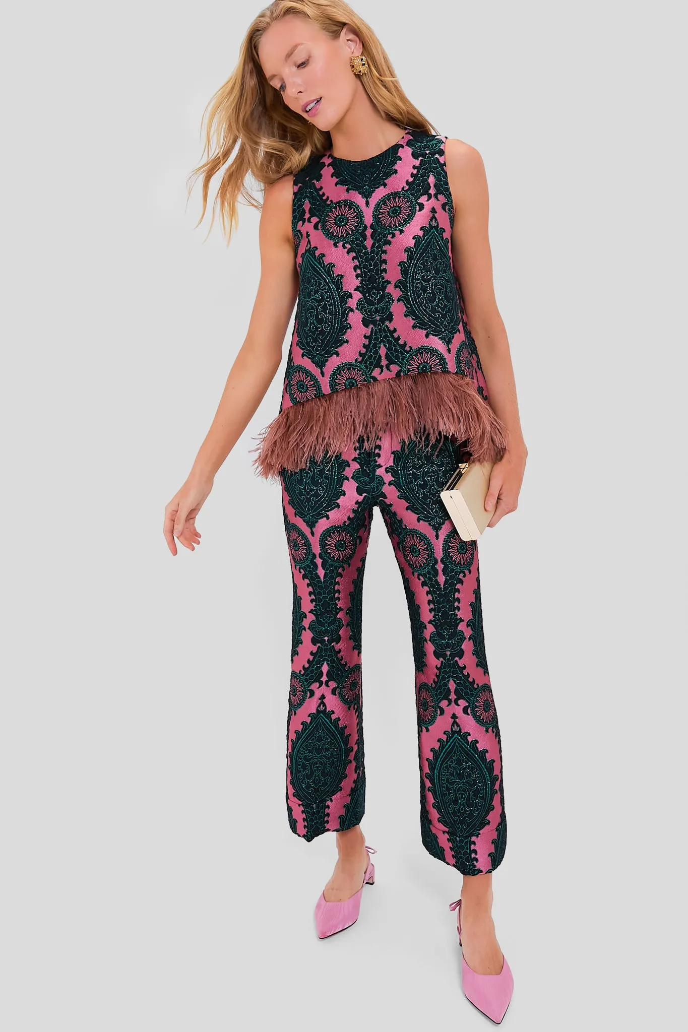 Oltrarno La Scala Top with Feathers