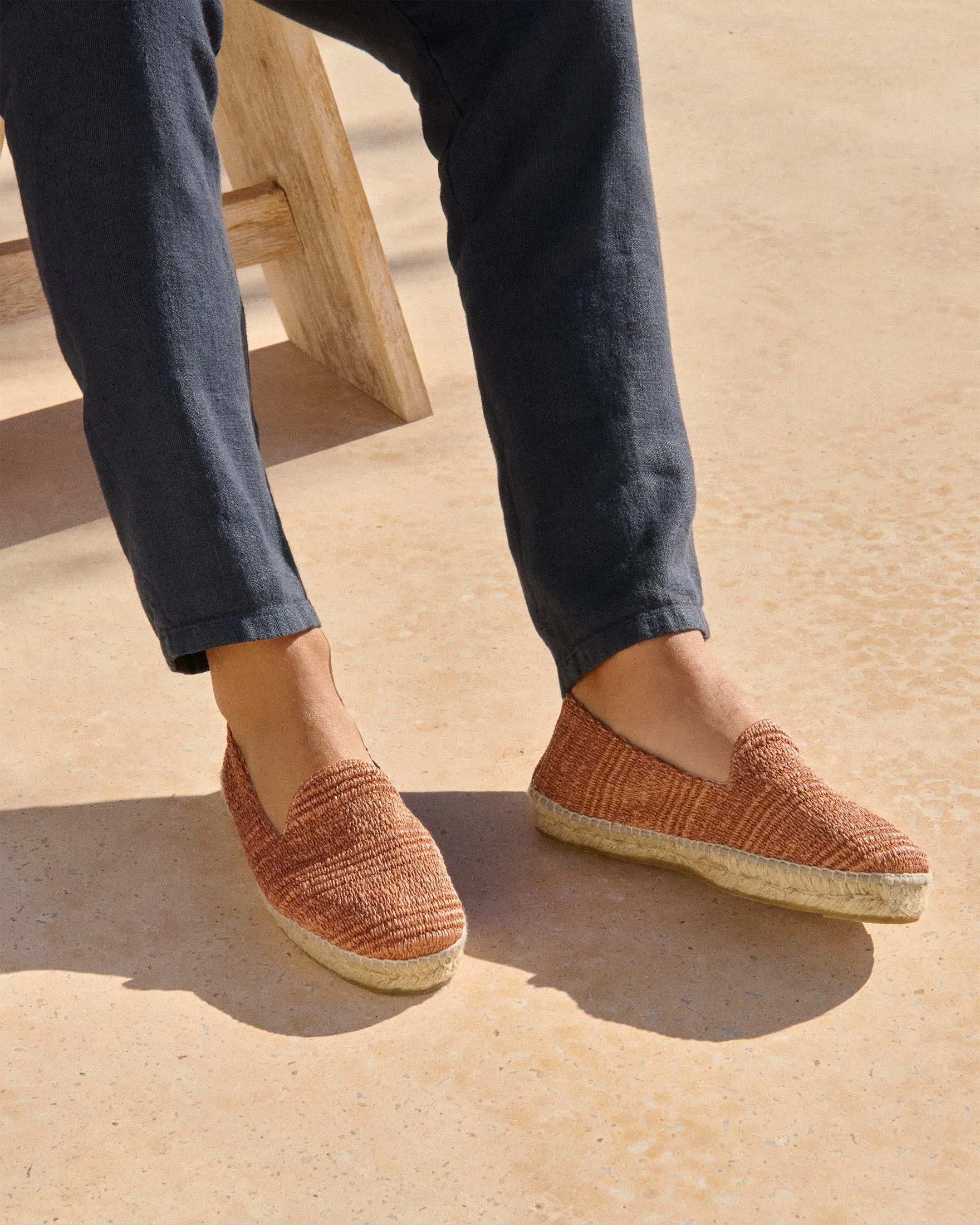 Raffia Stripes Espadrilles - G09C0 - Yucatán Orange Rust