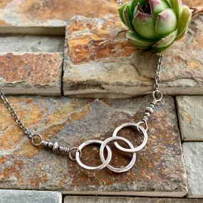 Three Ring Circus Necklace ~ Oxidized