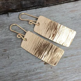 Tree Bark Earrings ~ Goldfilled