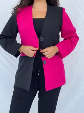 Vintage 70s Trevira Color Block Blazer - Size M