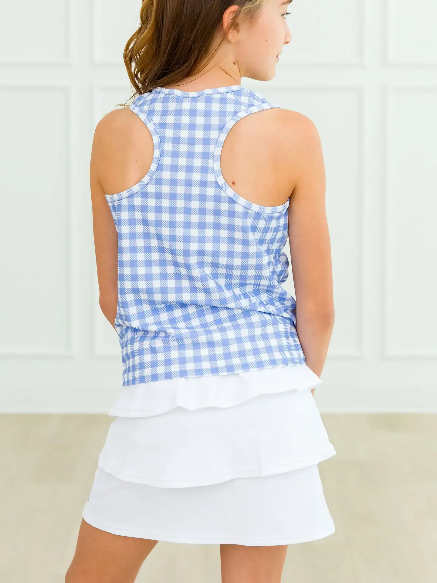White Tiered Active Skort